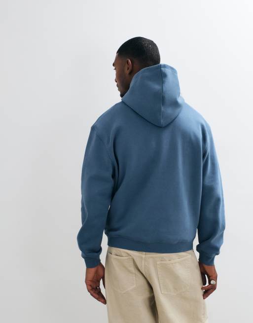 ASOS DESIGN essentials relaxed hoodie in blue, 3 of 5