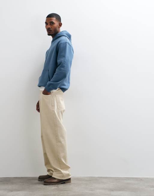 ASOS DESIGN essentials relaxed hoodie in blue, 4 of 5