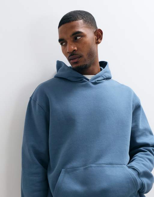 ASOS DESIGN essentials relaxed hoodie in blue, 5 of 5