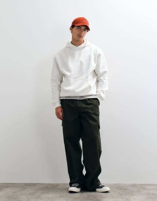 ASOS DESIGN essentials relaxed hoodie in cream, 5 of 5