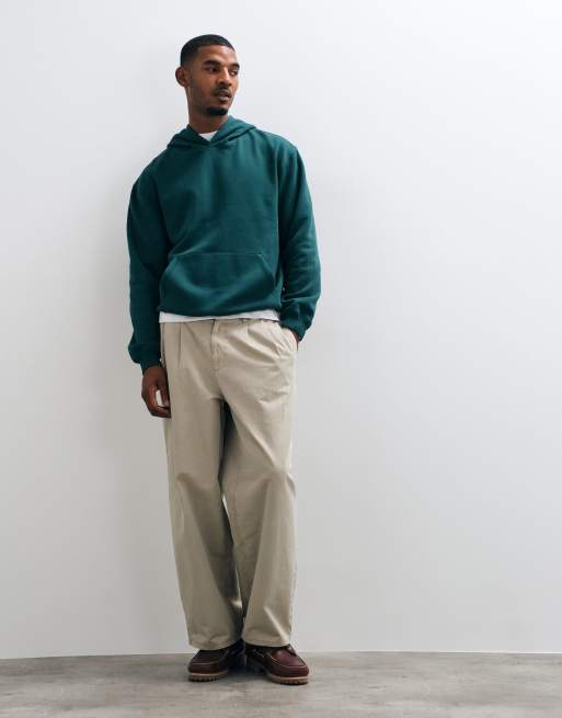 ASOS DESIGN essentials relaxed hoodie in dark green, 2 of 5