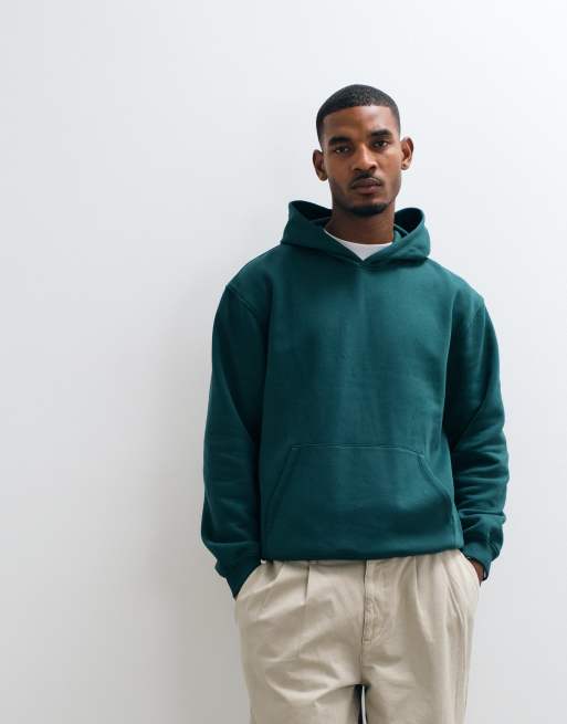 ASOS DESIGN essentials relaxed hoodie in dark green, 4 of 5