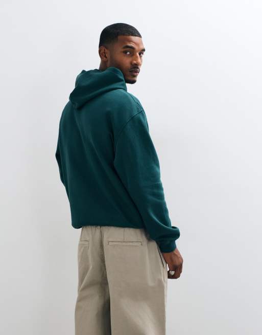 ASOS DESIGN essentials relaxed hoodie in dark green, 5 of 5