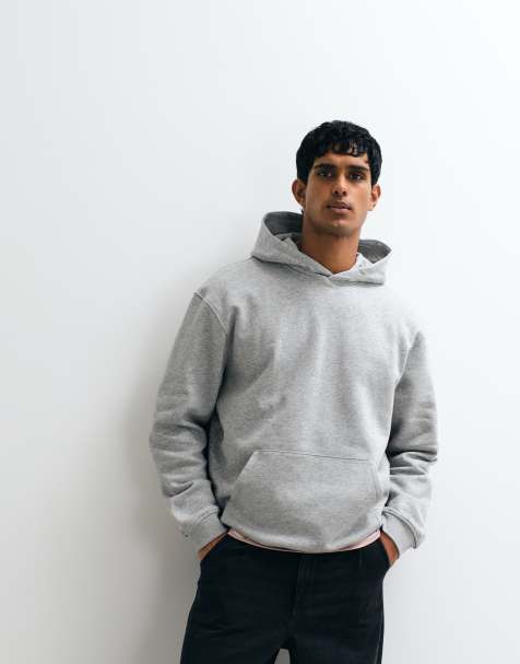 ASOS DESIGN essentials relaxed hoodie in gray heather - view 1
