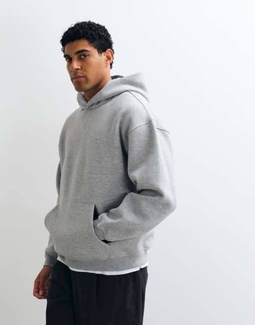 ASOS DESIGN essentials relaxed hoodie in grey marl, 4 of 5