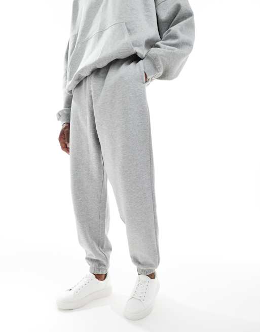ASOS DESIGN essential oversized sweatpants in gray heather