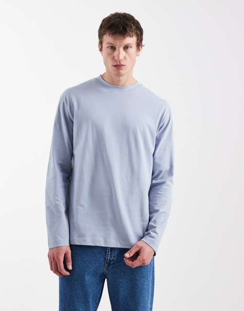 ASOS DESIGN Essentials relaxed long sleeve t-shirt in light blue - view 1