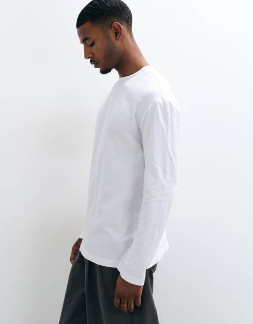 ASOS DESIGN Essentials relaxed long sleeve t-shirt in white, 3 of 5