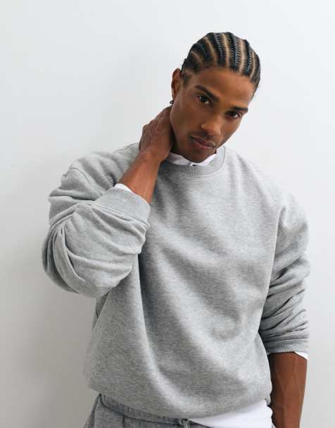 ASOS DESIGN essentials relaxed sweatshirt in grey marl - view 1