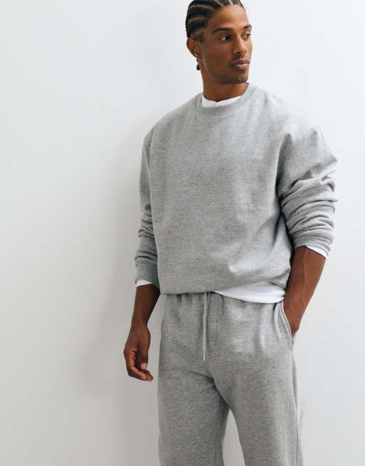 ASOS DESIGN essentials relaxed sweatshirt in grey marl, 5 of 5