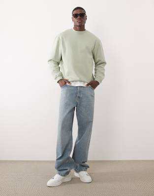 Asos Design Essentials Relaxed Sweatshirt In Green