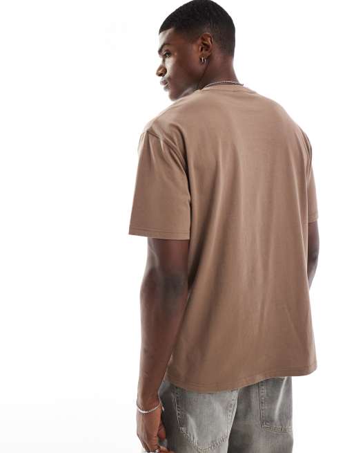 ASOS DESIGN essentials relaxed T-shirt in brown   , 4 of 4