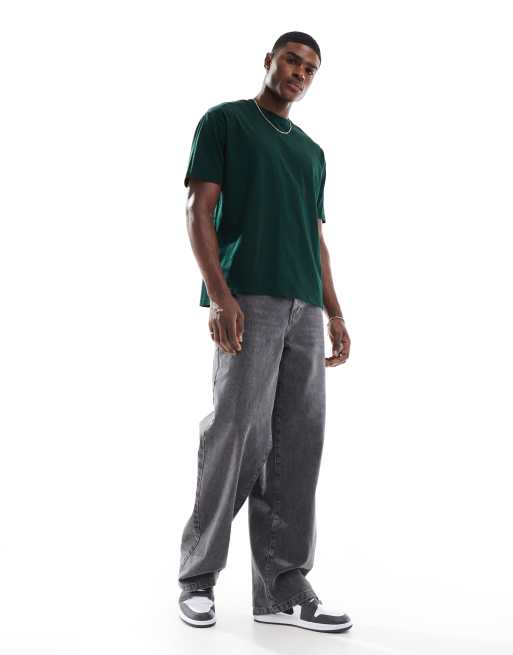 ASOS DESIGN Essentials relaxed t-shirt in dark green , 3 of 4