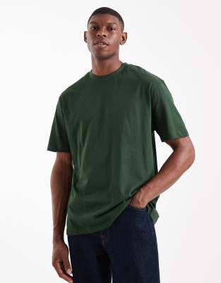 ASOS DESIGN essentials relaxed T-shirt in dark green