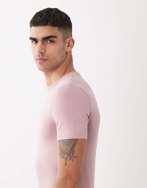 ASOS DESIGN – Essentials – Rosa t-shirt i muscle fit, 4 av 5