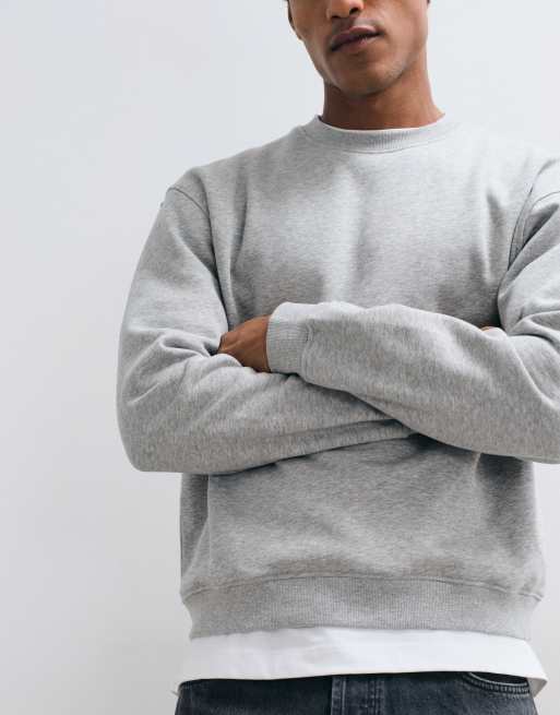 ASOS DESIGN - Essentials - Ruimvallend boxy sweatshirt in gemêleerd grijs, 3 van 5