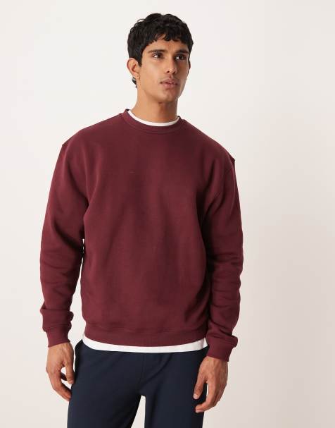 ASOS DESIGN - Essentials - Ruimvallend sweatshirt in bordeauxrood - view 1