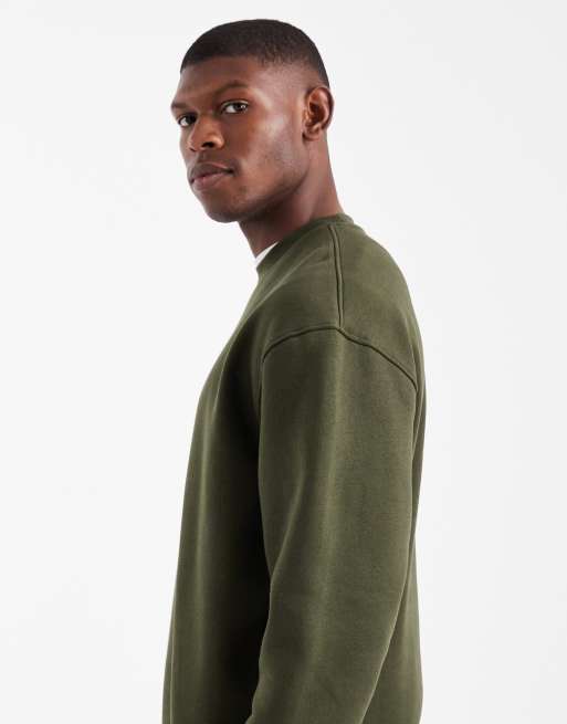 ASOS DESIGN - Essentials - Ruimvallend sweatshirt in groen , 4 van 5