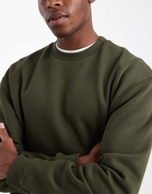 ASOS DESIGN - Essentials - Ruimvallend sweatshirt in groen , 5 van 5