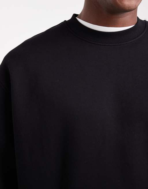ASOS DESIGN - Essentials - Ruimvallend sweatshirt met lange pasvorm en rits in zwart , 3 van 5