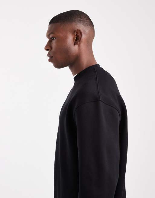 ASOS DESIGN - Essentials - Ruimvallend sweatshirt met lange pasvorm en rits in zwart , 4 van 5