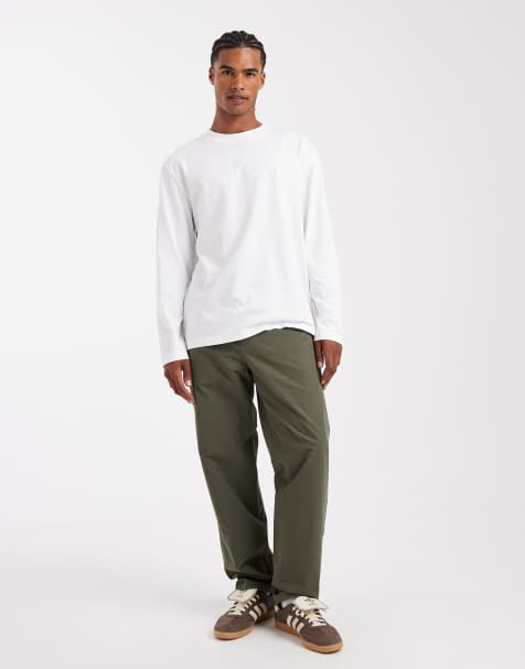 ASOS DESIGN - Essentials - Ruimvallend T-shirt met lange mouwen en ronde hals in wit - view 1