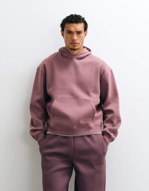 ASOS DESIGN essentials ruimvallende boxy hoodie in rozetaupe, 3 van 5