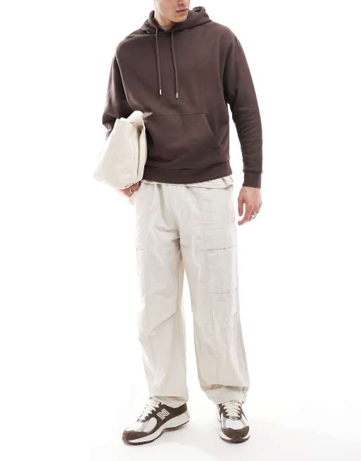 ASOS DESIGN oversized hoodie in brown
