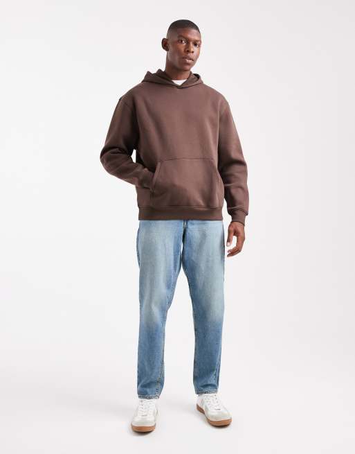 ASOS DESIGN - Essentials - Ruimvallende hoodie in bruin , 2 van 5