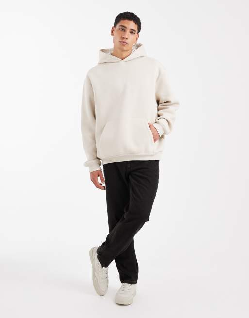 ASOS DESIGN - Essentials - Ruimvallende hoodie in ecru, 2 van 5