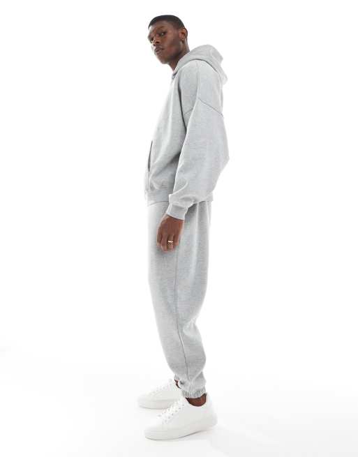 ASOS DESIGN - Essentials - Ruimvallende joggingbroek in gemêleerd grijs, 3 van 5