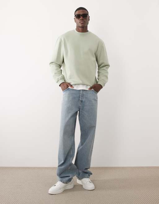 ASOS DESIGN - Essentials - Salviegrøn afslappet sweatshirt, 2 af 5