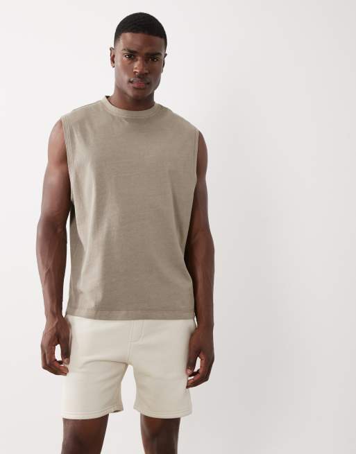 ASOS DESIGN – Essentials – Schmal geschnittene, mittellange Shorts aus Jersey in Wollweiß, Kombiteil, 2 von 5