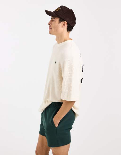 ASOS DESIGN – Essentials – Schmal geschnittene Shorts aus Jersey in Dunkelgrün, Kombiteil, 3 von 5