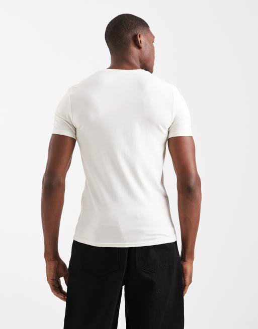 ASOS DESIGN - Essentials - Set van 2 muscle fit T-shirts in antracietgrijs en wit, 3 van 5