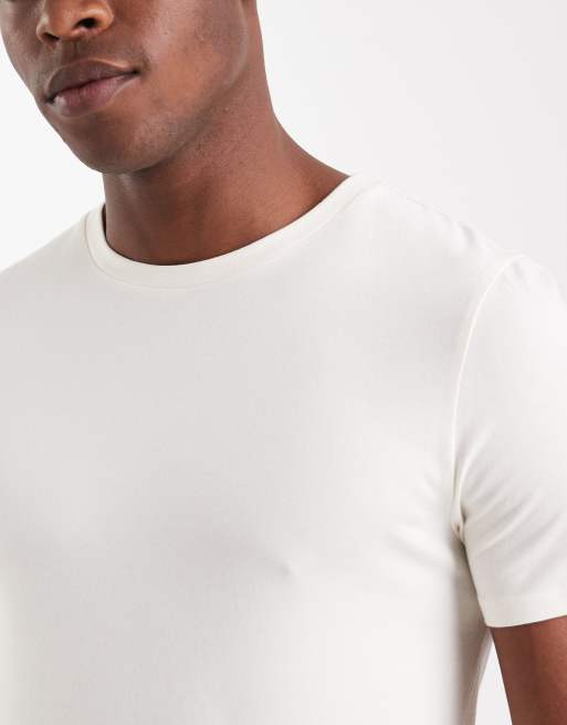 ASOS DESIGN - Essentials - Set van 2 muscle fit T-shirts in antracietgrijs en wit, 5 van 5