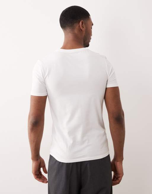 ASOS DESIGN - Essentials - Set van 2 muscle fit T-shirts in wit en kaki, 5 van 5
