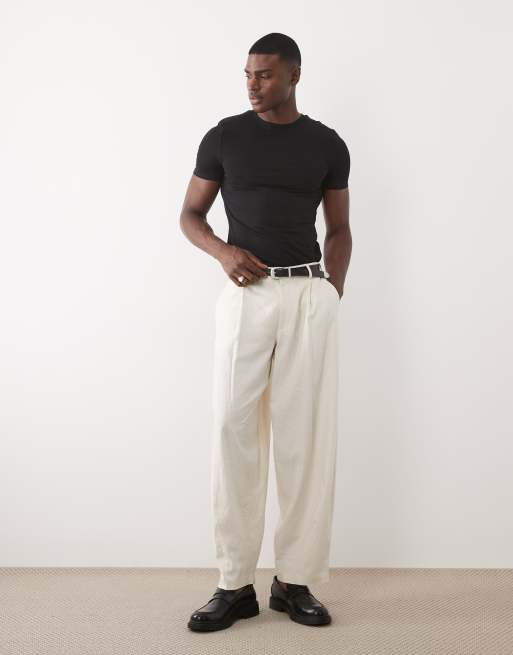 ASOS DESIGN - Essentials - Set van 2 muscle fit T-shirts in zwart en crème, 5 van 5