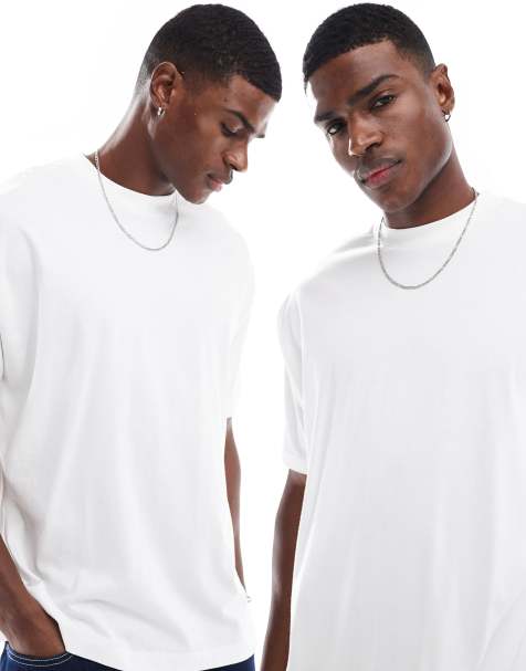 ASOS DESIGN - Essentials - Set van 2 oversized T-shirts in wit - view 1