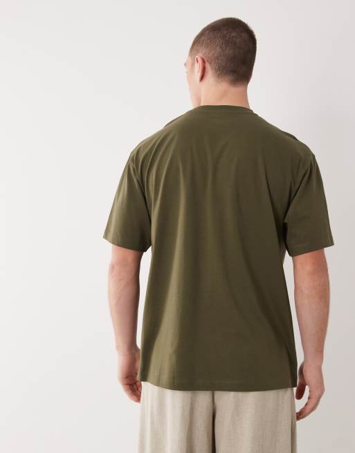 ASOS DESIGN - Essentials - Set van 2 ruimvallende T-shirts in zwart en kaki, 3 van 5