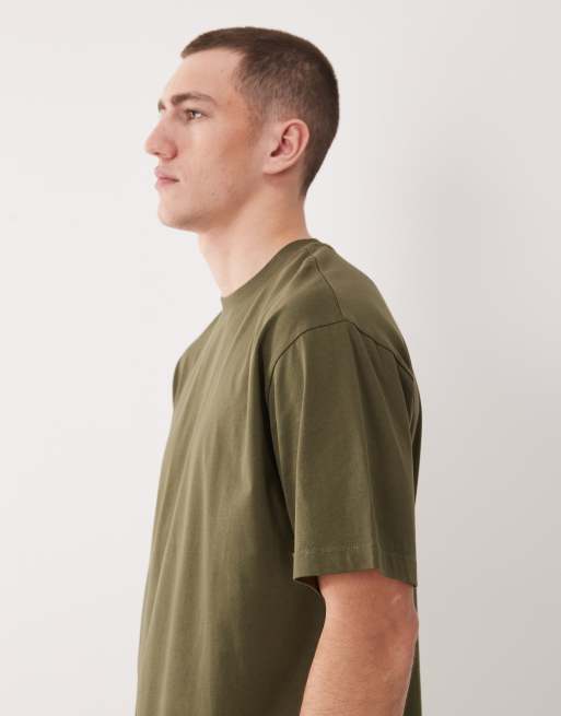 ASOS DESIGN - Essentials - Set van 2 ruimvallende T-shirts in zwart en kaki, 4 van 5