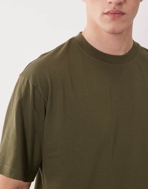 ASOS DESIGN - Essentials - Set van 2 ruimvallende T-shirts in zwart en kaki, 5 van 5