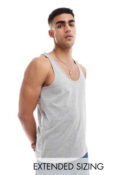 ASOS DESIGN essentials singlet in grey marl - view 1