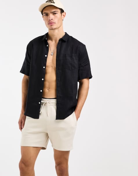 ASOS DESIGN - Essentials - Slim-fit jersey short in gebroken wit - view 1