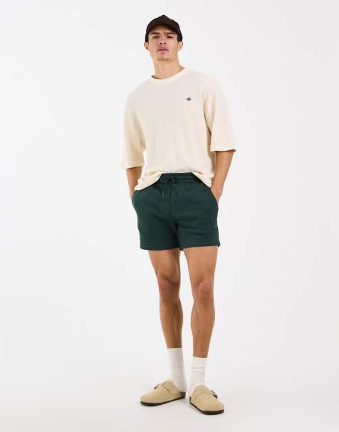 ASOS DESIGN essentials slim fit jersey shorts in dark green - part of a set - view 1