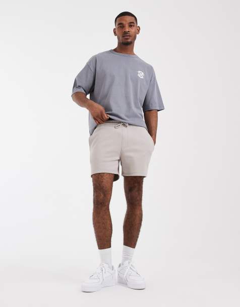 ASOS DESIGN essentials slim fit jersey shorts in gray - view 1