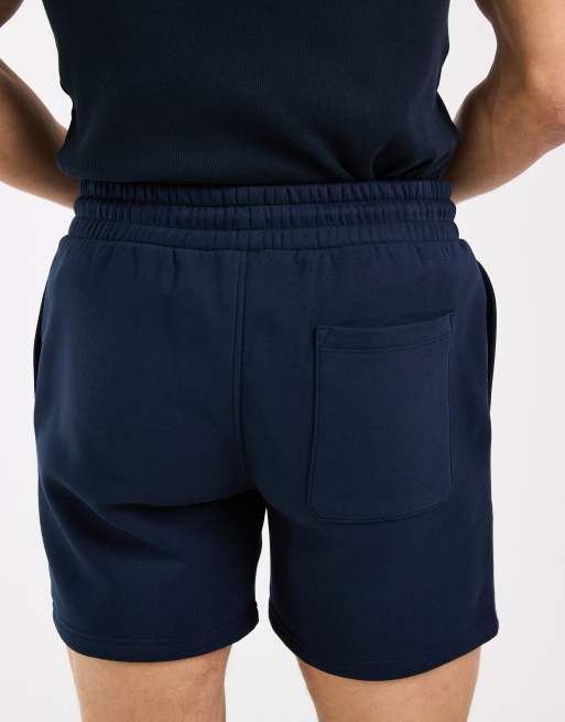 ASOS DESIGN essentials slim fit jersey shorts in navy, 5 of 5