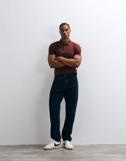 ASOS DESIGN Essentials slim fit polos in brown pique, 3 of 5
