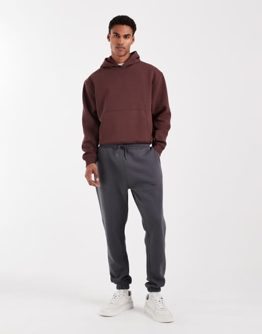 ASOS DESIGN essentials slim fit trackies in charcoal, 2 of 5