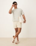[ASOS DESIGN] ASOS DESIGN essentials slim shorts in beige-Neutral 4XL Pelican